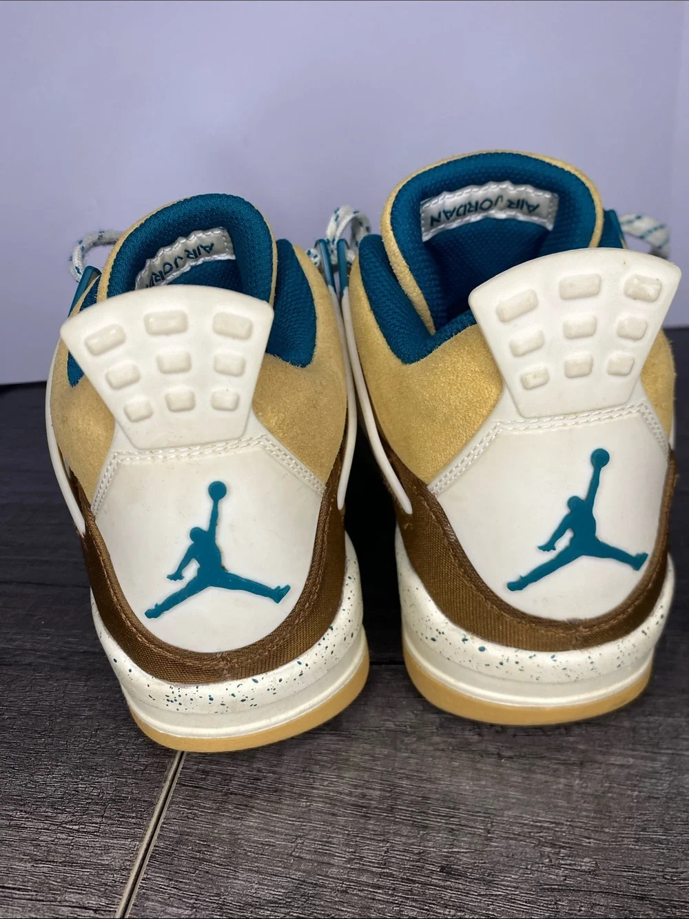 Jordan Men’s Brown, Tan & Teal Retro Basketball Sneakers